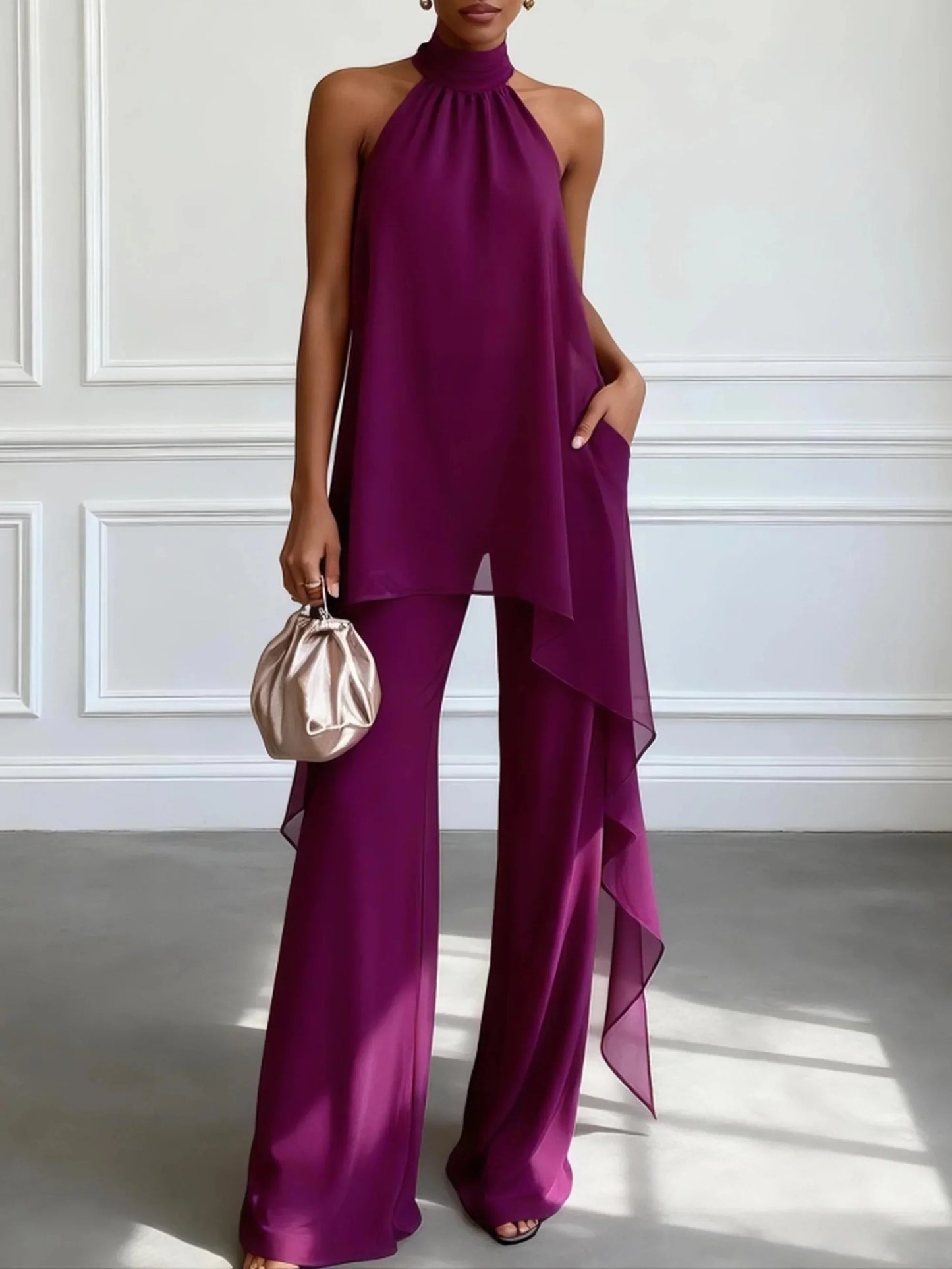 CLARA - Conjunto Elegante Cuello Halter