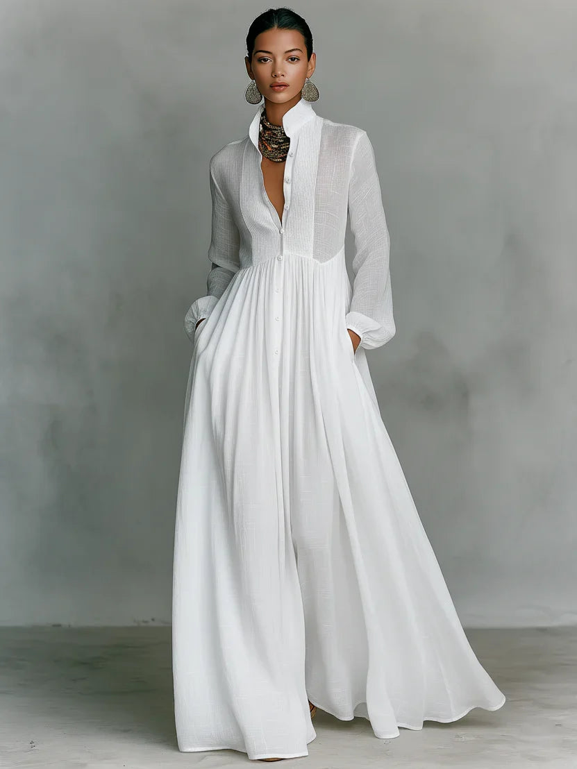 Ana | Vestido Maxi con Cuello Alto