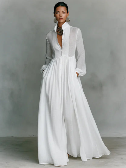 Ana | Vestido Maxi con Cuello Alto