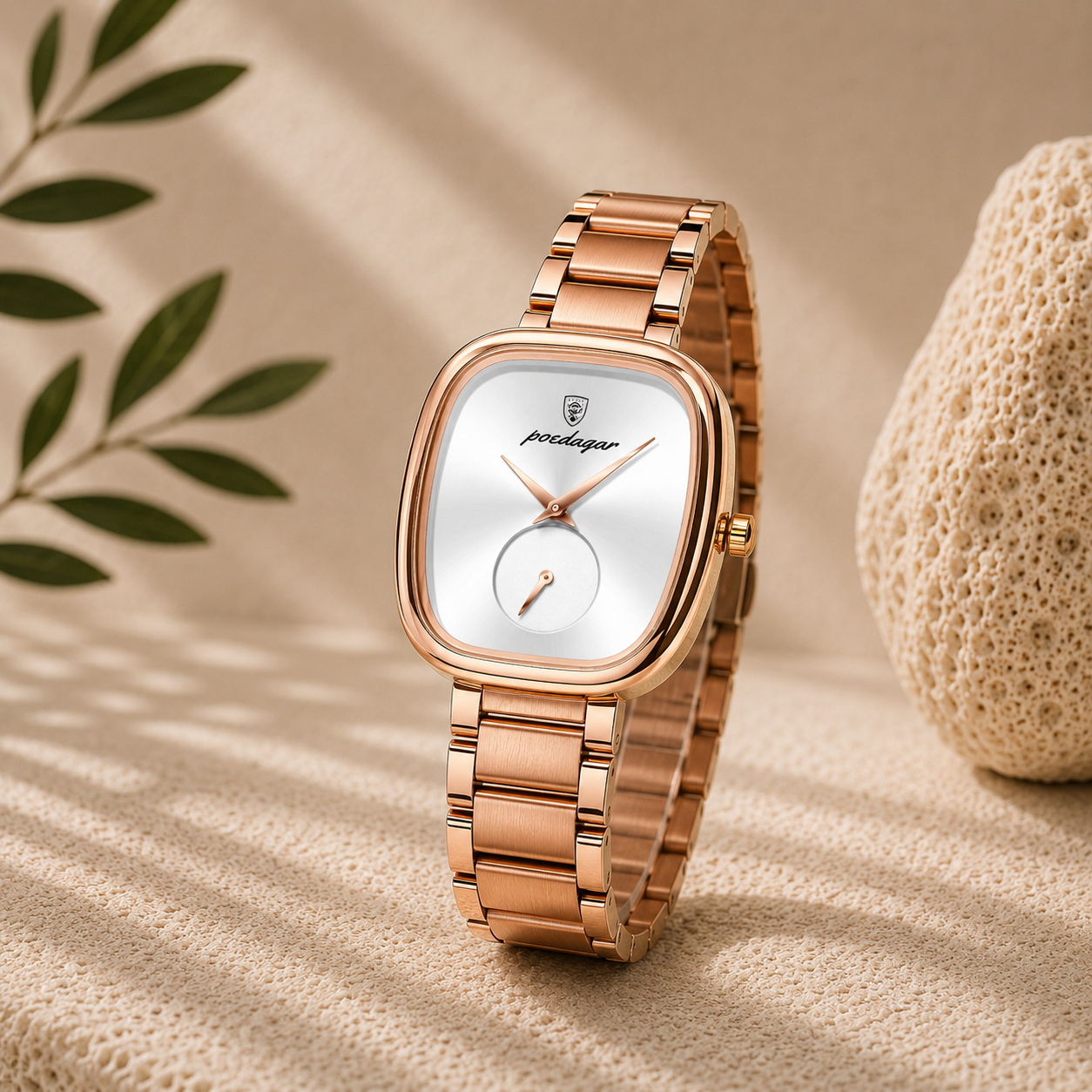 Celeste Reloj Elegante de Acero Inoxidable