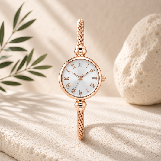 Cayetana Reloj Retro de Acero Inoxidable con Movimiento de Cuarzo