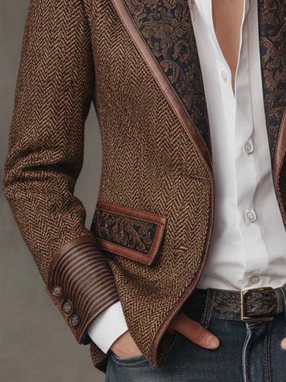 Gisèle | Blazer con Paneles Estampado de Espiga