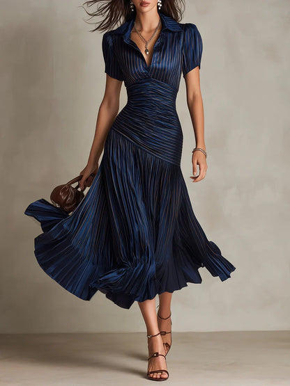 Adriana | Vestido midi a rayas retro