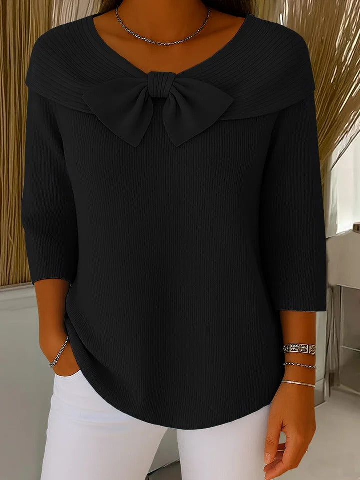Trinidad | Jersey con Lazo y Cuello Redondo