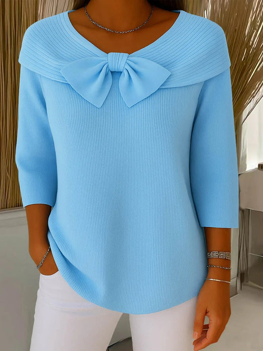 Trinidad | Jersey con Lazo y Cuello Redondo
