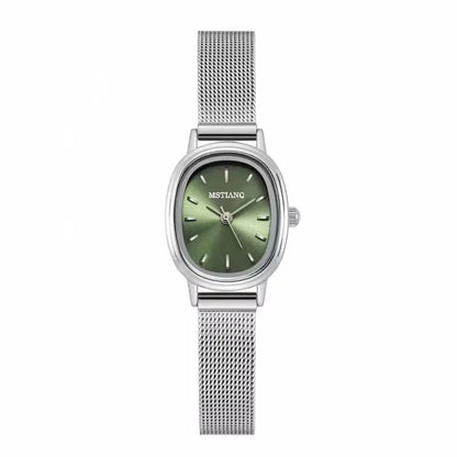 Esmeralda Reloj Ovalado Verde de Acero Inoxidable