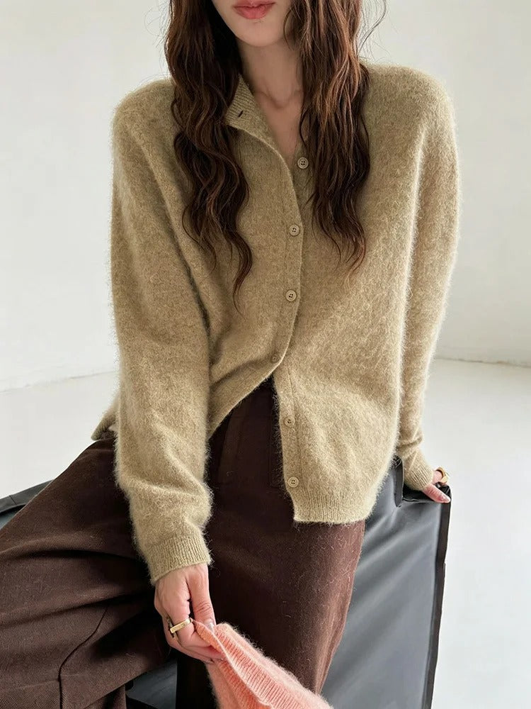 Valeria Cárdigan De Cashmere Con Cuello Redondo