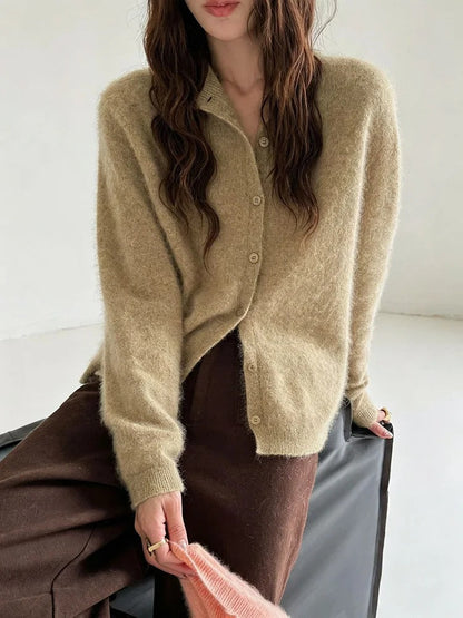 Valeria Cárdigan De Cashmere Con Cuello Redondo