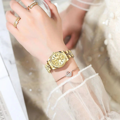 Lorena Reloj Elegante de Acero Inoxidable con Fecha