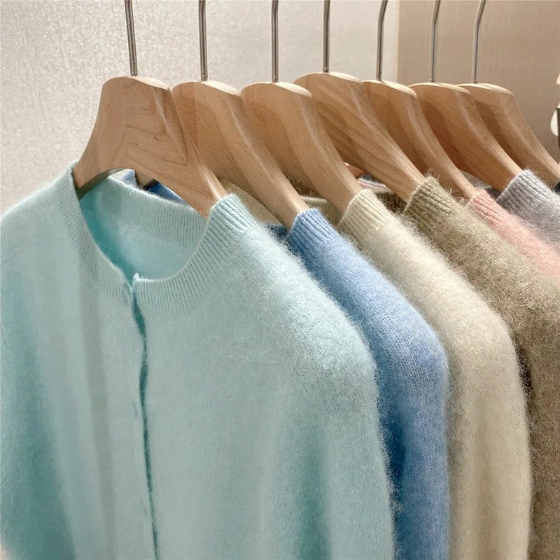 Valeria Cárdigan De Cashmere Con Cuello Redondo
