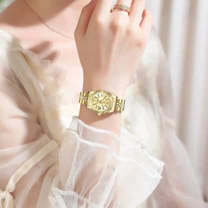 Lorena Reloj Elegante de Acero Inoxidable con Fecha
