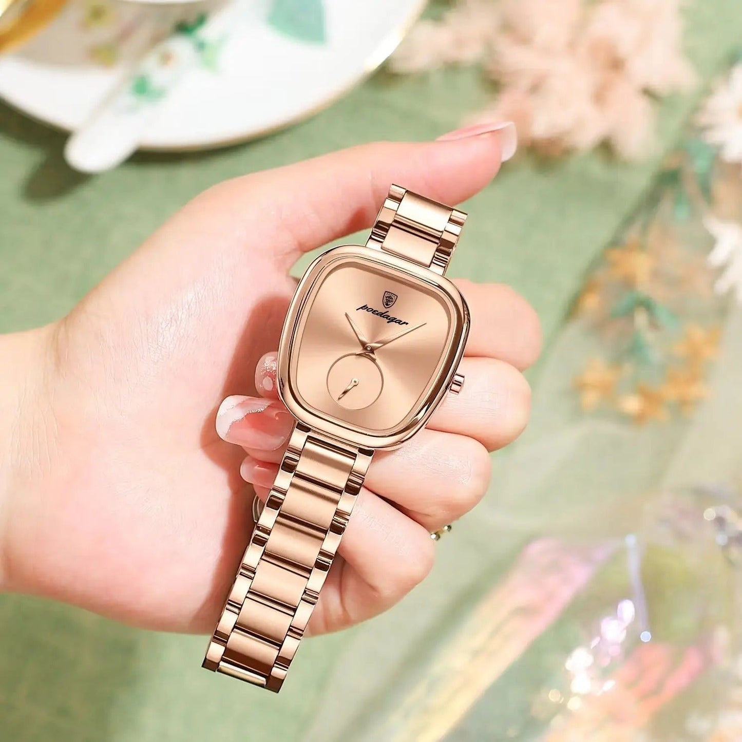 Celeste Reloj Elegante de Acero Inoxidable