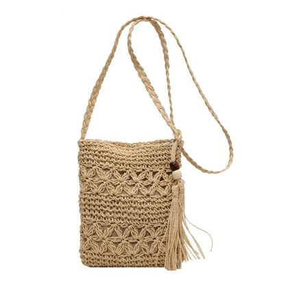 Alma Bolso de Rafia Tejida con Asa Cruzada para Verano