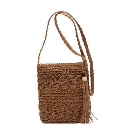 Alma Bolso de Rafia Tejida con Asa Cruzada para Verano