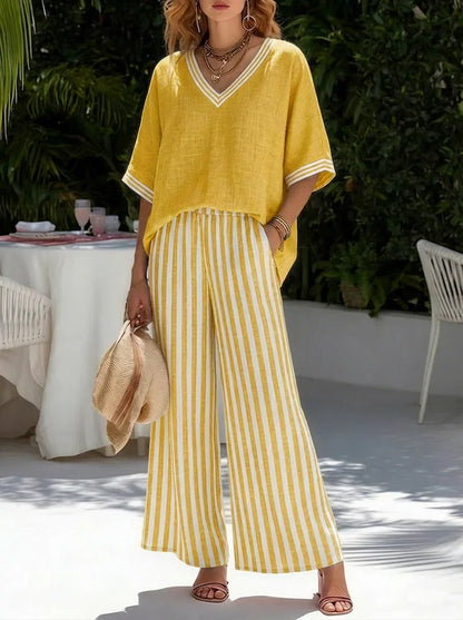 Amélia | Conjunto Suelto de Verano con Pantalón Fluido