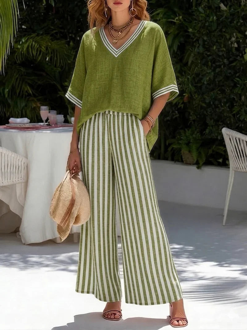 Amélia | Conjunto Suelto de Verano con Pantalón Fluido
