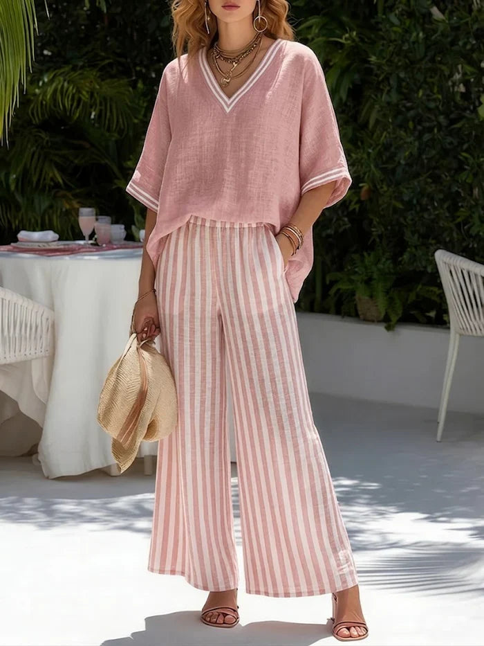 Amélia | Conjunto Suelto de Verano con Pantalón Fluido