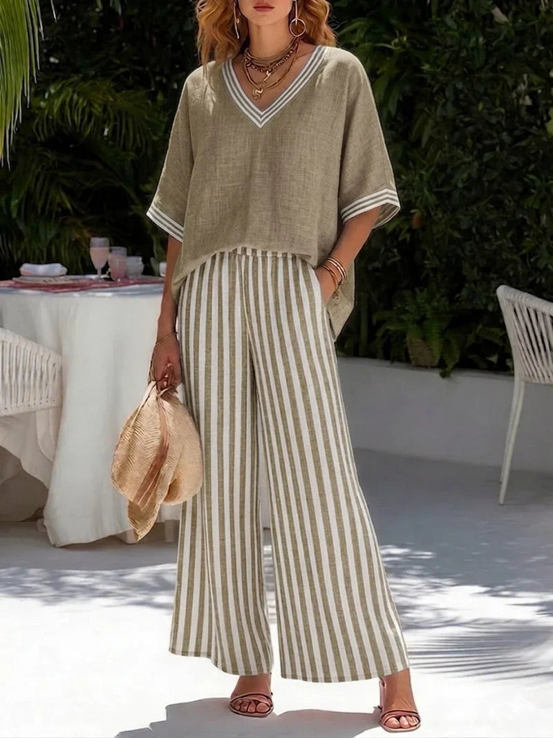 Amélia | Conjunto Suelto de Verano con Pantalón Fluido